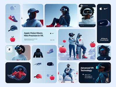 Apple x Nike: 3D Character Design for VR Experience 3d 3d character apple banner branding character creedz design nike social ui vr