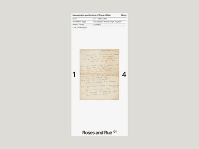 Manuscripts & Letters of Oscar Wilde. Website ui