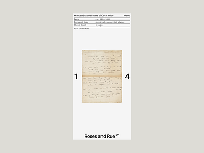 Manuscripts & Letters of Oscar Wilde. Website ui