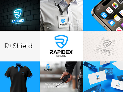 RAPIDEX-SECURITY AGENCY LOGO DESIGN AND BRANDING 3d brand book brand guideline brand identity branding creative logo design guard logo logo design security