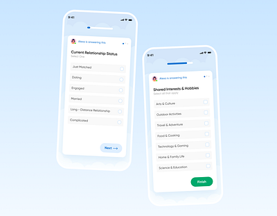 Questionnaire UI appdesign dating design preference quiz quizz ui uidesign userinterface uxdesign
