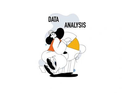 Data Analysis 2D Animation 2d analytics animation big data black and white business data analysis data driven data management data science flat girl illustration infographic intelligence motion report research statistics woman