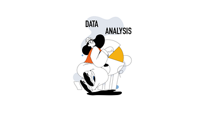 Data Analysis 2D Animation 2d analytics animation big data black and white business data analysis data driven data management data science flat girl illustration infographic intelligence motion report research statistics woman