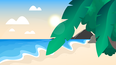 Иллюстрация пляжа / Beach illustration graphic design illustration vector