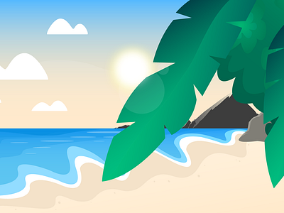 Иллюстрация пляжа / Beach illustration graphic design illustration vector