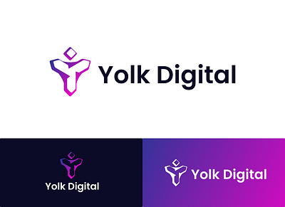 Yolk Digital Web Agency Logo (Unused) avatar branding custom digital gradient letter y logo minimal modern person pixel