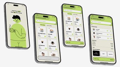 Coffee Ordering Application - Daily Challenges appdesign appui cleandesign coffeeapp creativedesign designchallenge designinspiration figma interactiondesign microinteractions minimaldesign mobile design productdesign uidesign uiux userexperience userinterface uxdesign visualdesign