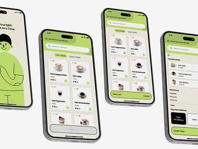 Coffee Ordering Application - Daily Challenges appdesign appui cleandesign coffeeapp creativedesign designchallenge designinspiration figma interactiondesign microinteractions minimaldesign mobile design productdesign uidesign uiux userexperience userinterface uxdesign visualdesign