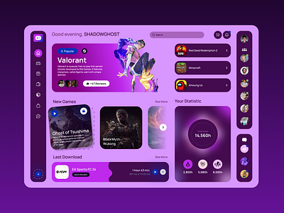 Gaming Landing page app design interface ui ux