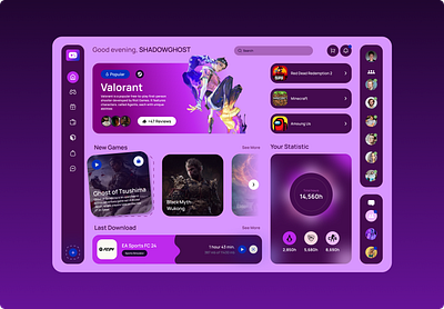 Gaming Landing page app design interface ui ux