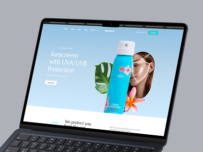 Sunscreen Header Design landing page design sunscreen sunscreen landing page sunscreen landing page design sunscreen ui kit sunscreen web sunscreen web design sunscreen website design ui design web ui website design