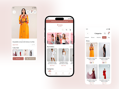 Evon Secret - A Fashion App app app design design e commerce ecommerce ecommerce app fashion mobile app mobile app design ui ui ux ui ux design ux ux design