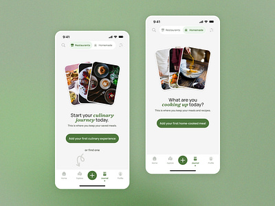 Empty states - Culinary iOS app app cooking design food ios mobile restaurant ui