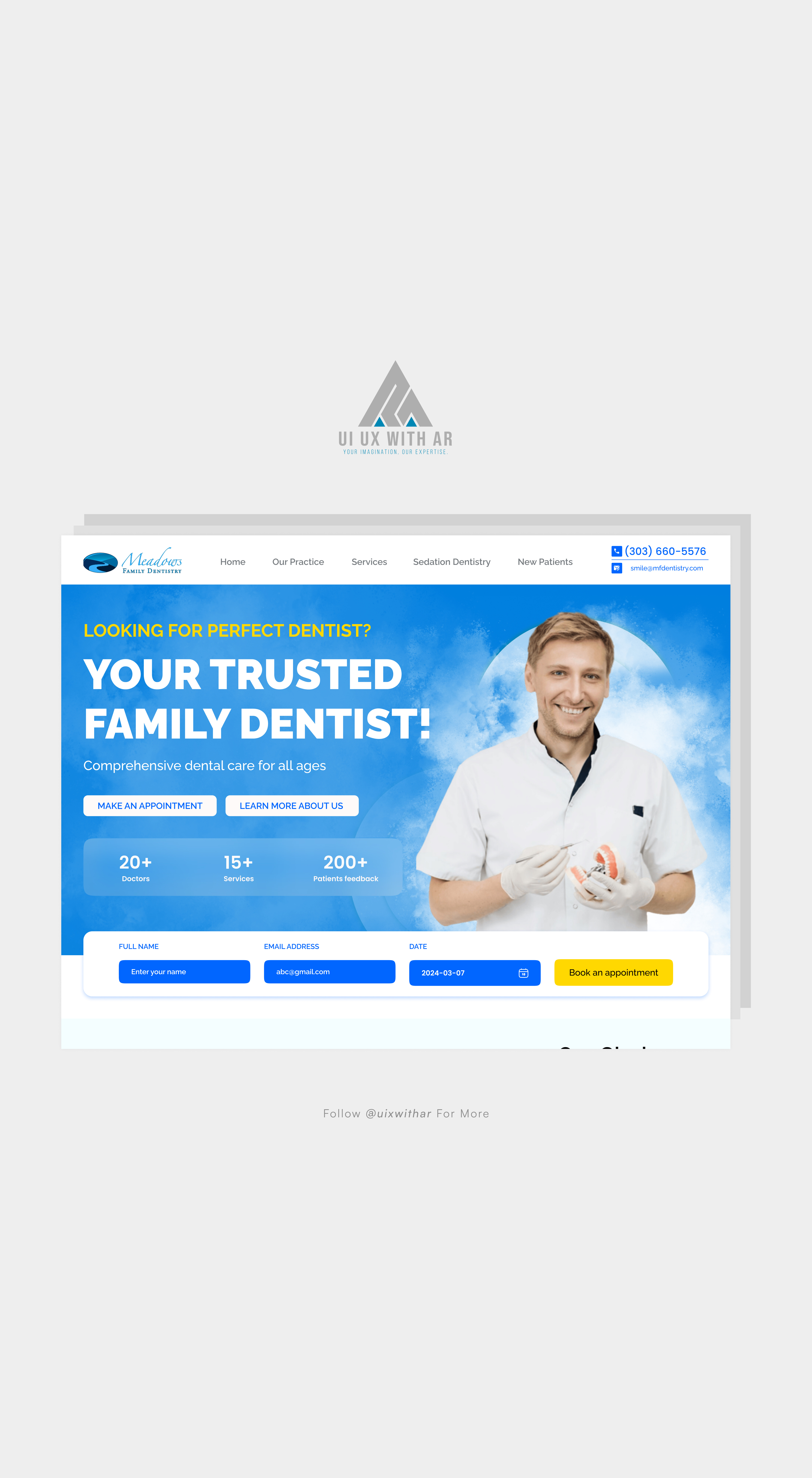 DENTIST WEBSITE DESIGN CASE STUDY. app design app ui apps design branding hcd design landing page landing page design logo mobile app design ui ui design ux design website ui