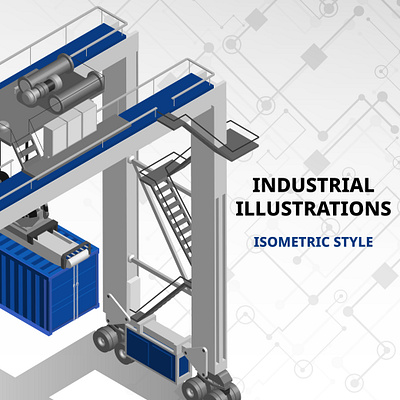 Isometric illustration for different industrial equipment 2d vector 3d equipment harvester illustration isometric loader technical draw