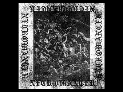 NECROMANCER album cover artwork black and white cover art design graphic design kevlard music cover photoshop