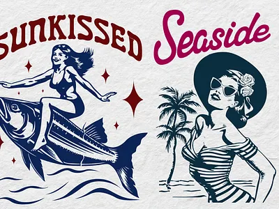 Retro Summer Paradise Designs apparel design artwork clothing design illustration retro summer t shirt design tropical