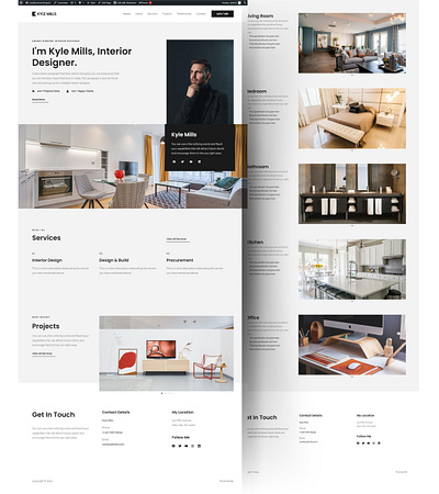 Interior designer portfolio design elementor landing page portfolio web development website design website security website seo wordpress