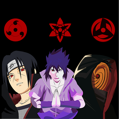 UCHIHA'S anime digitalart digitalillustration eyes illustration itachiuchiha manga naruto obitouchiha sasukeuchiha sharingan