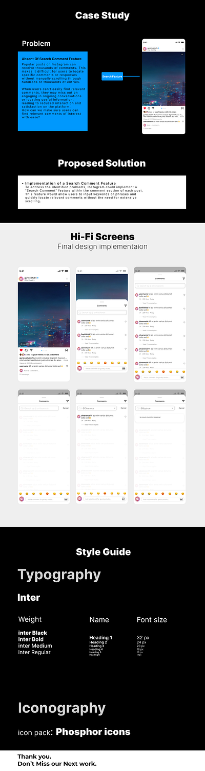 Search Comment Feature: Instagram case study design ui ux