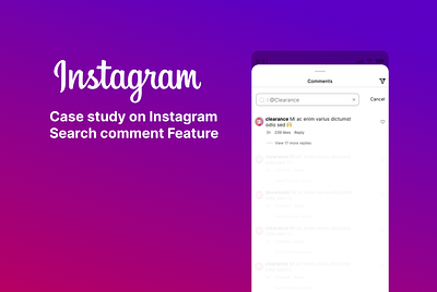 Search Comment Feature: Instagram case study design ui ux