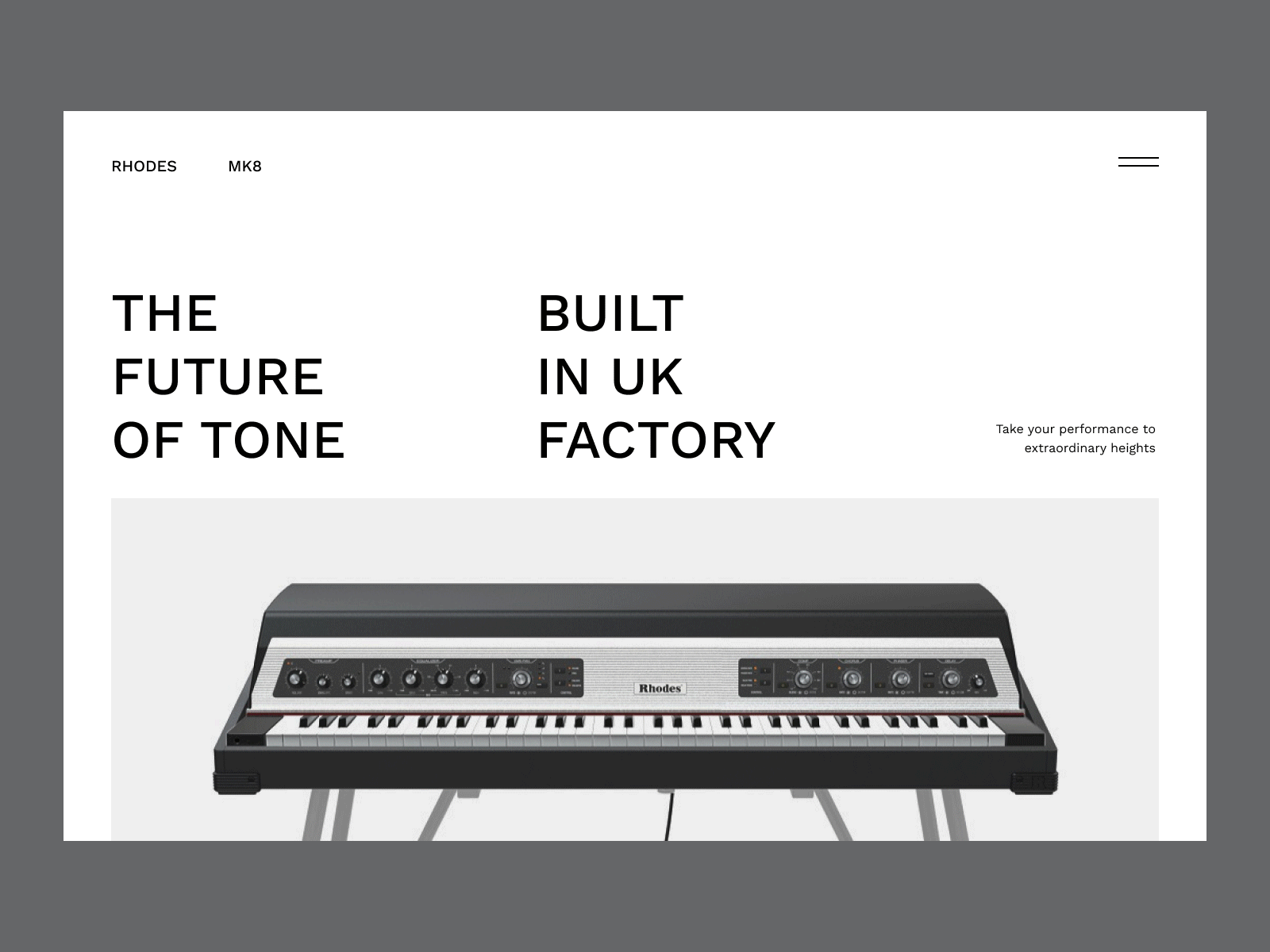 Rhodes MK8 - Layout Exploration fender minimal music rhodes sound typograhy ui web