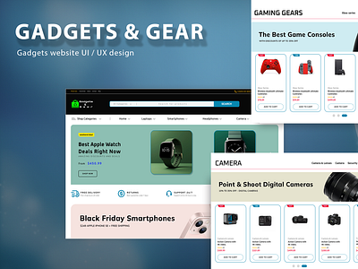 Gadgets & Gear webdite UI design app branding design graphic design illustration landing page logo ui ux vector