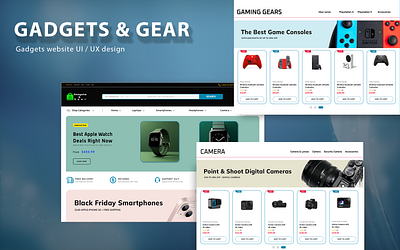 Gadgets & Gear webdite UI design app branding design graphic design illustration landing page logo ui ux vector