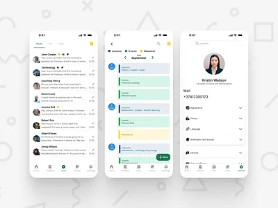 My first ever design. A messenger app for a students. aducation first messenger ui university