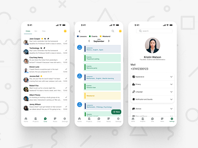 My first ever design. A messenger app for a students. aducation first messenger ui university