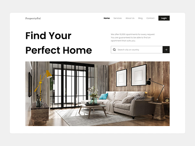 PropertyPal - Real Estate Landing Page Concept apartments design home landing page real estate ui ux website