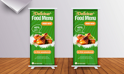 Food Roll Up Banner..... 3d animation banner branding design flyer food banner food design graphic design graphic designer illustration logo motion graphics poster pull up restaurent roll up banner ui vector x stand