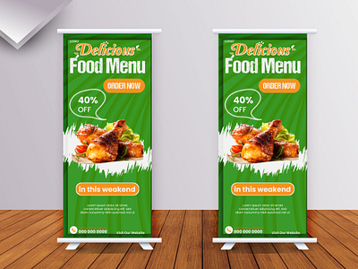 Food Roll Up Banner..... 3d animation banner branding design flyer food banner food design graphic design graphic designer illustration logo motion graphics poster pull up restaurent roll up banner ui vector x stand