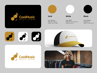 CoolMusic Logo branding business instruments logo logos modern music shop simple store symbol