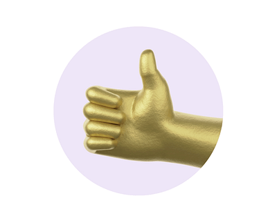 Gold/Silver Thumbs Up! 3d art 3dmodel blender blender3d blender3dart design ui