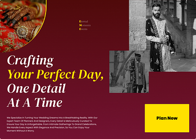 Eternal Moments Events Hero Section branding creative design graphic design herosection landingpage ui uiux userinterface ux webdesign website wedding