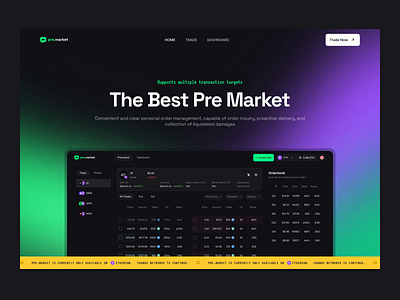 PreMarket web design animation design crypto currency crypto exchange crypto market home page design interaction interaction design landing design landing page design modern webside motion design solana crypto top website design web design inspiration web design portfolio web interaction webdesign website interaction