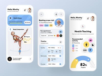 Healthcare service - Mobile app app design clinic doctor health health app healthcare healthcare app hippa medical medicine mobile app ui ux