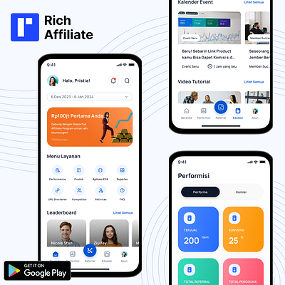 Rich Affiliate - Affiliate App design figma mobile app product design prototyping ui uiux ux research