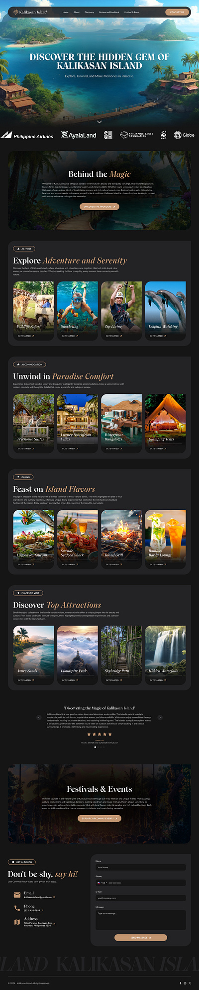 Kalikasan Island - Landing Page figma island island website kalikasan kalikasan island ui uiux web design website