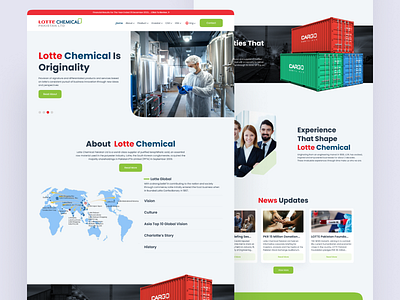 Lotte Chemical Website Design 3d animation branding graphic design logo mocku motion graphics ui ui ux ux website design