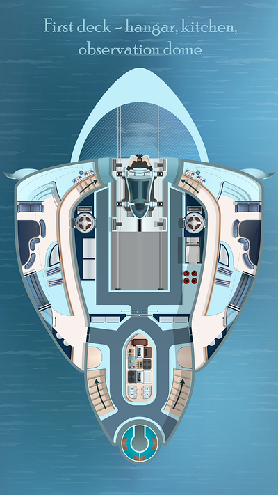 2D floor plan of a yacht adobe illustrator desk floor plan graphic design illustration interior sea vessel yaht