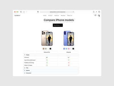 Competitor Comparison Page apple branding compare daily dailyui design ecommerce graphic design ui