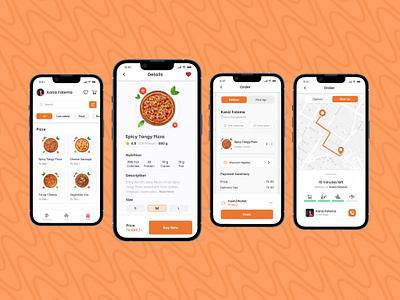 Foodish - A Delightful Food Delivery Experience 🍕 branding catagory delivery app figma food delivery home page kaniz111 map mobile ui uiux