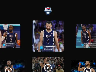 NBA Player Card Team USA branding challenge concept dailyui dark design graphic design interface logo nba ui usa ux web
