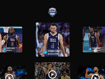 NBA Player Card Team USA branding challenge concept dailyui dark design graphic design interface logo nba ui usa ux web