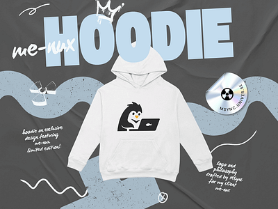 Hoodie Me-nux branding coding developer graphic design hoodie linux logo menux mockup penguin programmer vector webdesigner webdeveloper