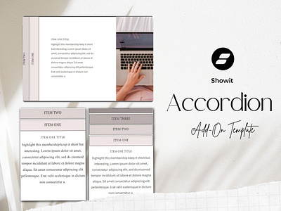 Showit Accordion Add-On Template showit add on showit add on template showit canvas