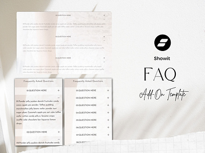 Showit FAQ Add-On Template showit add on showit add on template showit canvas