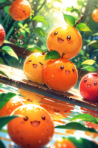 Sunny Tangerines: Adventures in the Garden anime art illustration nature